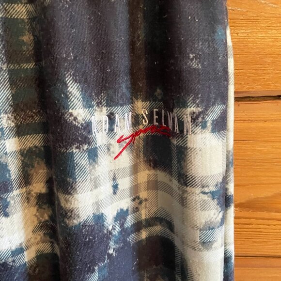 ADAM SELMAN Bleach Plaid Sweatpants Size Extra Small - Picture 7 of 9